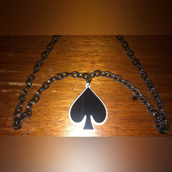 Casino Black Spade Charm Gamble Playing Card Deck Poker Thick Link Chain Pendant - Picture 8 of 8